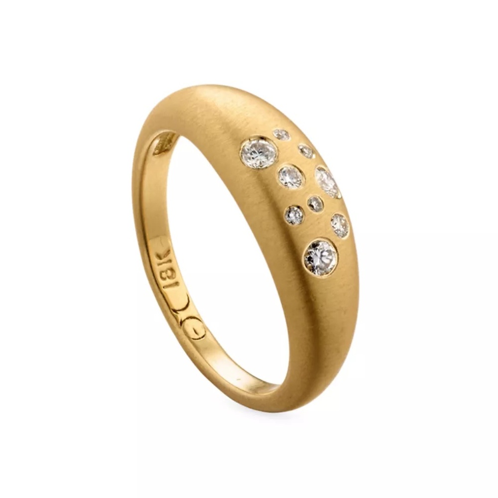 Elizabeth Moore. REDUCED! Buy Now! 18K Satin Finish Pinkie. Diamond Scattered. - Picture 3 of 7